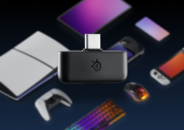 USB C switch on a canva of different platforms, which represents broad usability of the headphones.