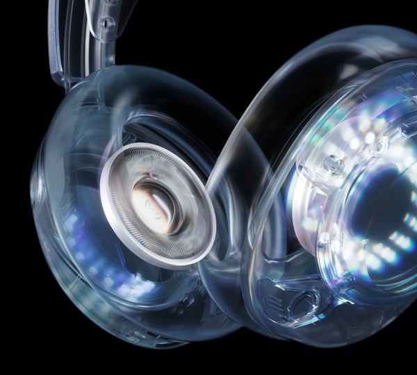 An abstract image of the Arctis Nova 5 headset showing the inside parts of the product.