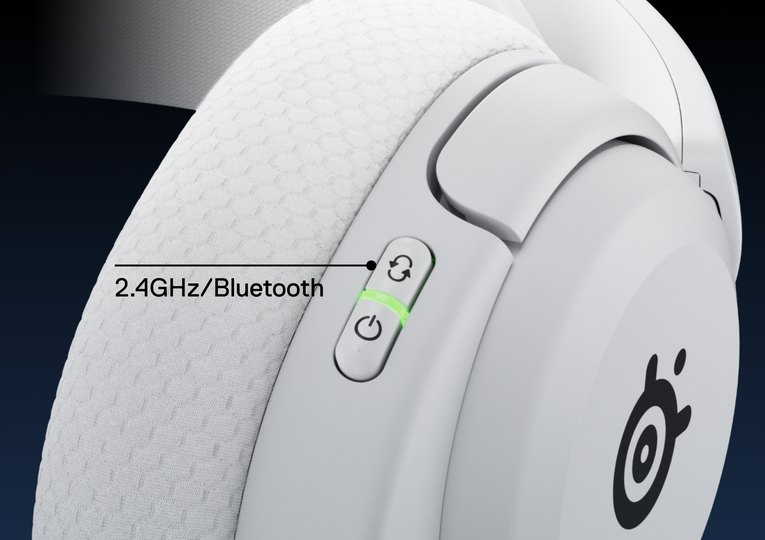 Photo presenting button on Arctic Nova 5 headset that allows to switch between Bluetooth and wi-fi.