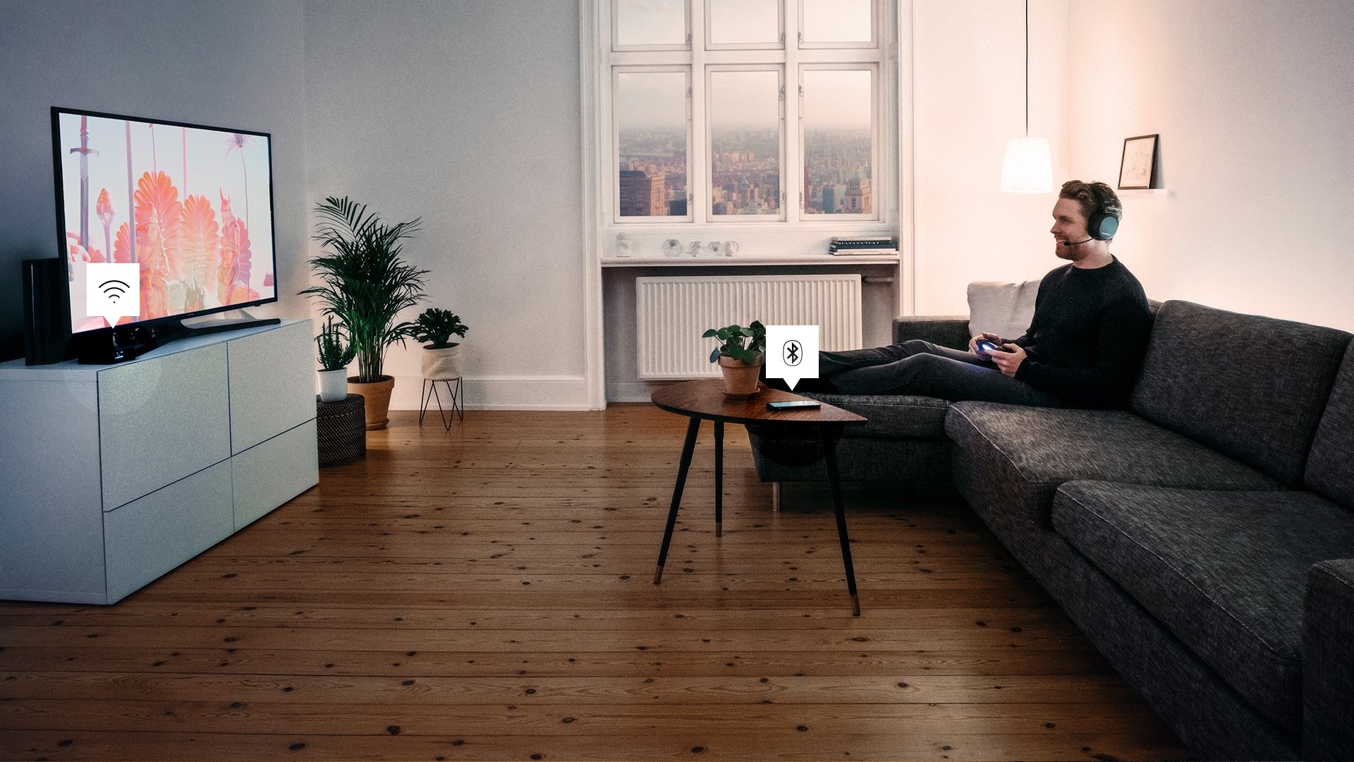 Dual Wireless System Two is better than one. The Arctis Pro Wireless features rock solid, lossless 2.4G wireless audio for gaming, combined with Bluetooth connectivity for mobile devices. Use both connections simultaneously or independently for max flex