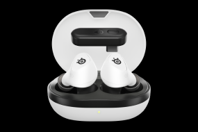 Arctis GameBuds™ for PlayStation in white with case open