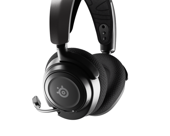 
 An angled view of the Arctis Nova headset.
 