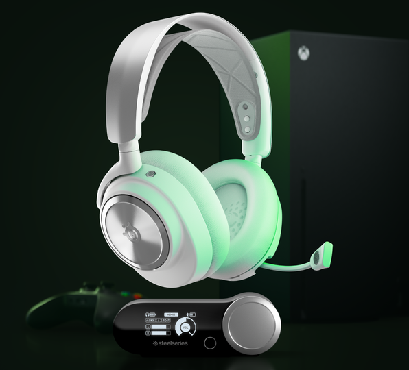 An image of Arctis Nova Pro wireless headset with base station.